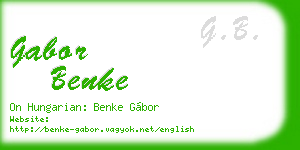 gabor benke business card